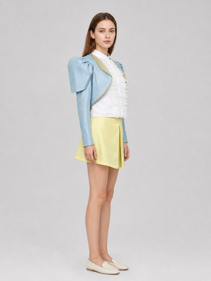Poor Things Cosplay Costume: Blue Jacket and Jabot