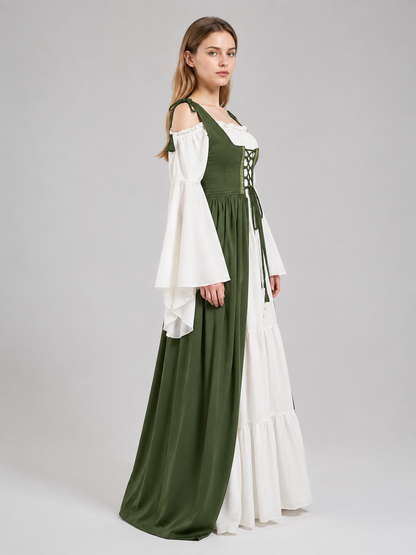 Medieval Dress with a Fitted Bodice and Lacing side view