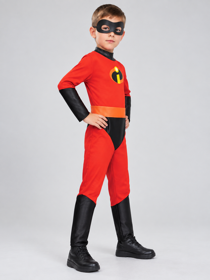 Kids' Superhero Carnival Costume Red with Mask