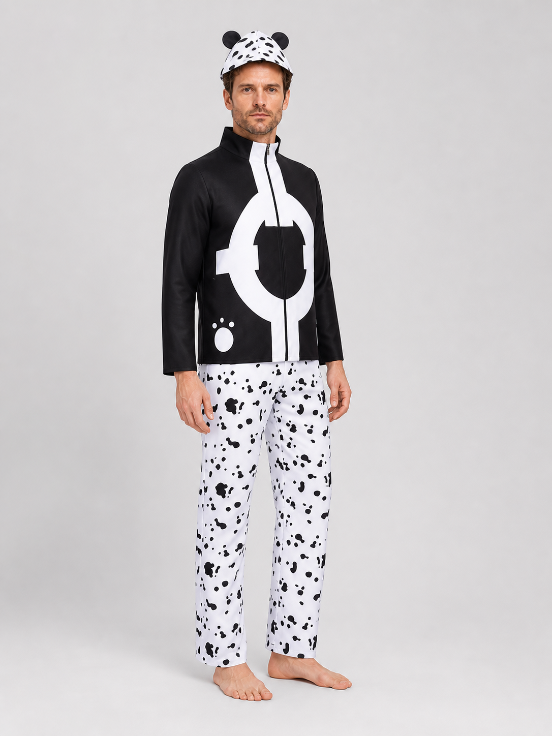 Kuma One Piece Cosplay Costume, Black and White, 3 Pieces side view
