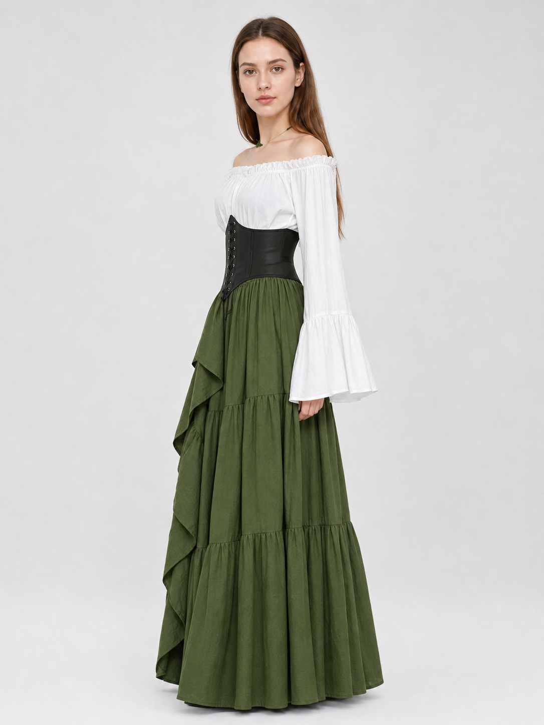 Renaissance-Style Costume Dress with Corset