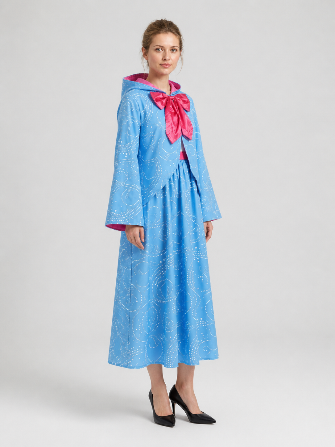 Halloween Fairy Godmother Costume with Hood and Bow side view