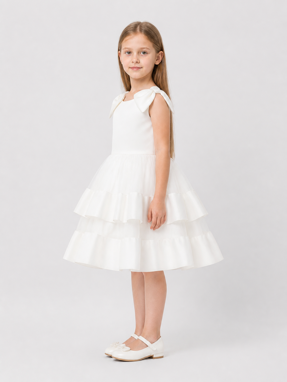 Full Dress with Bow, Layered Skirt side view