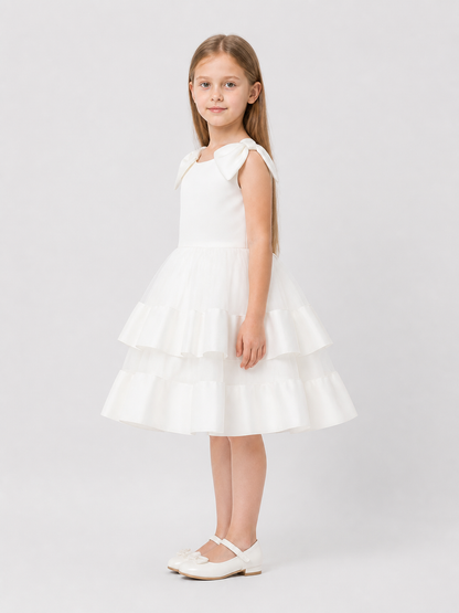 Full Dress with Bow, Layered Skirt side view