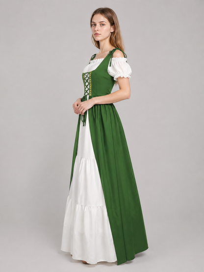Historical Costume Dress with a Corset-Style Bodice side view