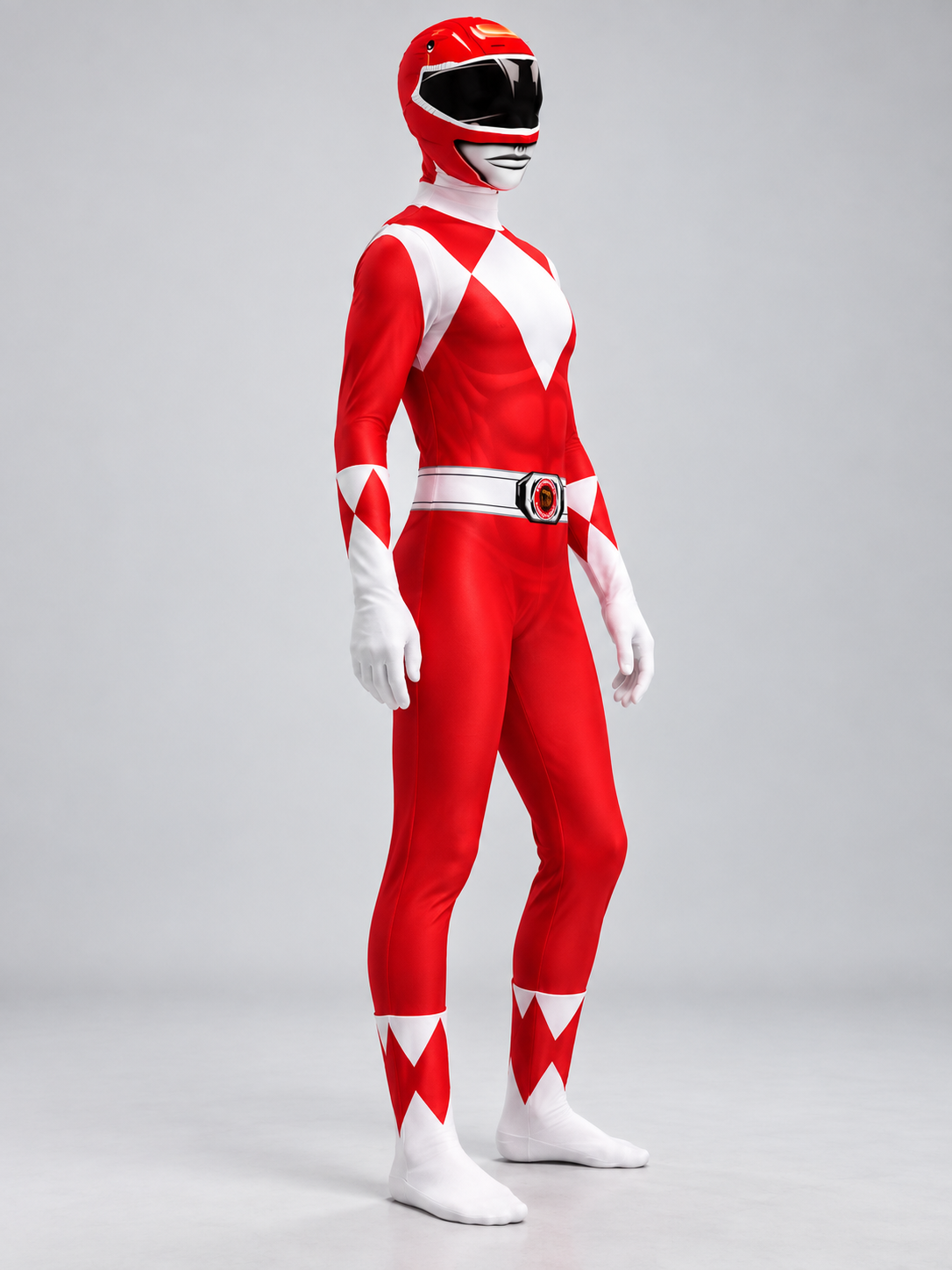Red and White Cosplay Costume with Mask