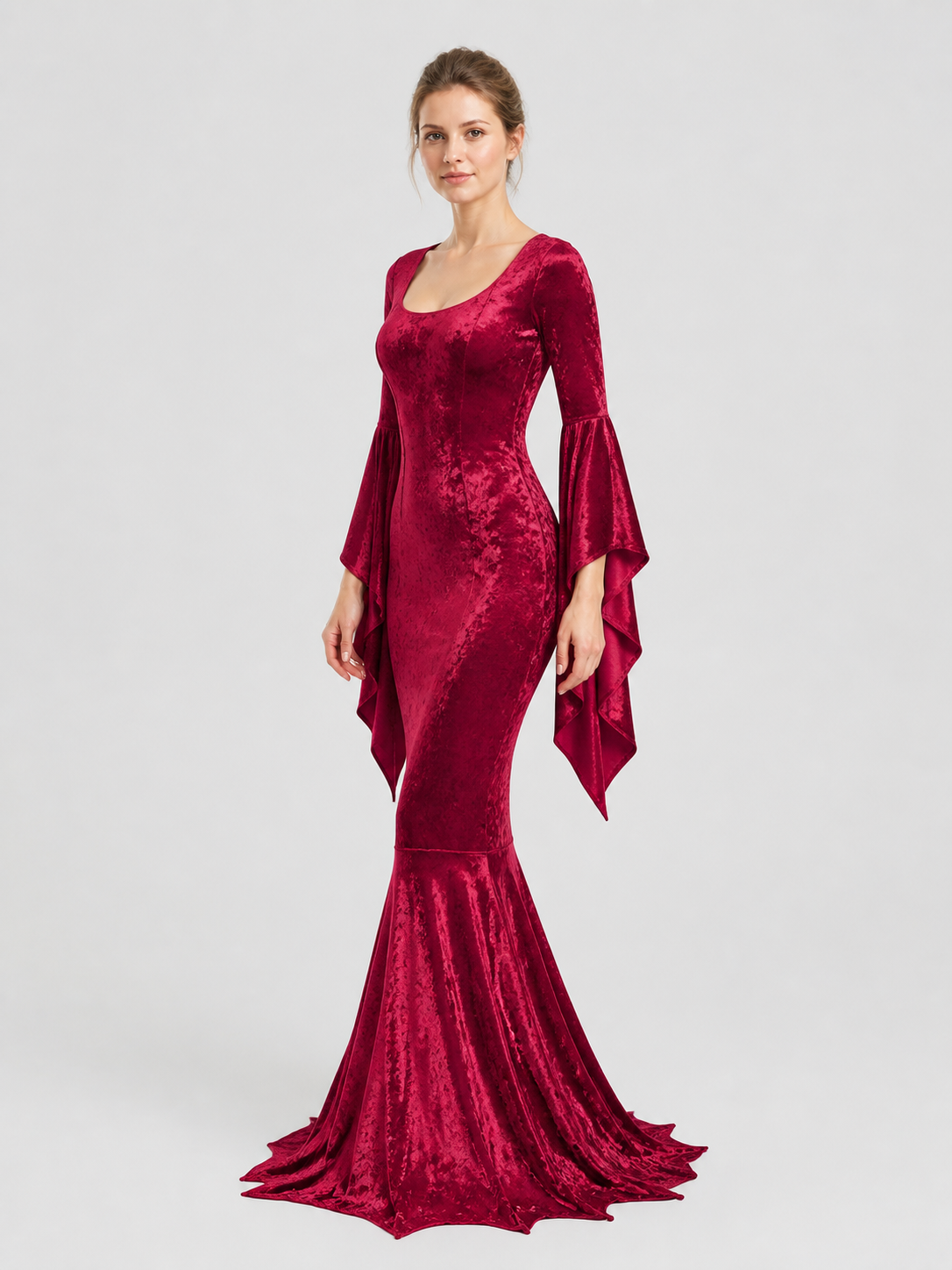 Vampire Witch Dress with Wing Sleeves for Halloween side view