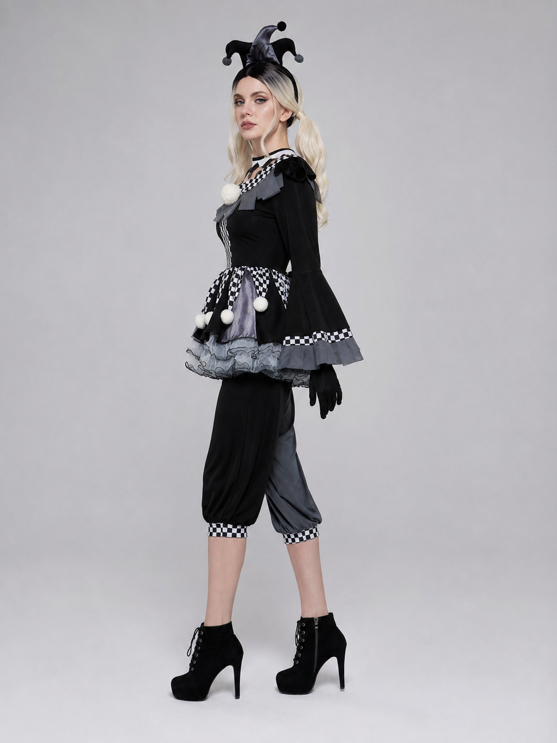 Gothic-Style Clown Costume for Halloween