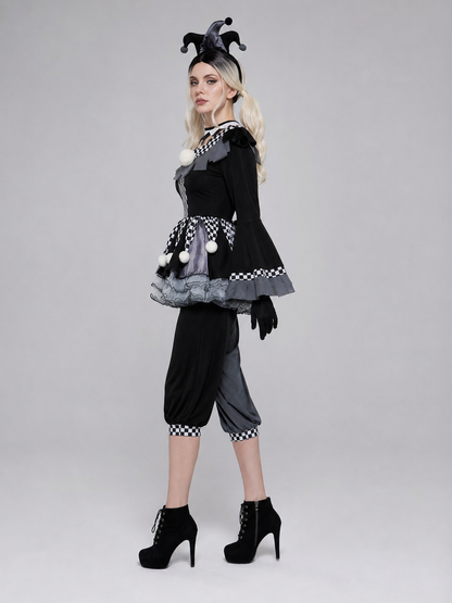 Gothic-Style Clown Costume for Halloween