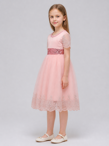 Princess Flower Girl Dress with Full Skirt for Weddings