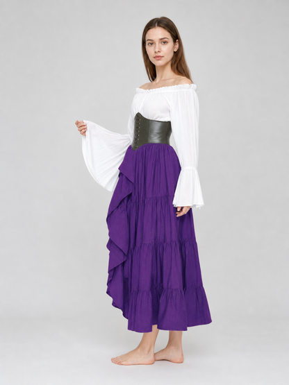 Historical Costume with Corset and Tiered Skirt