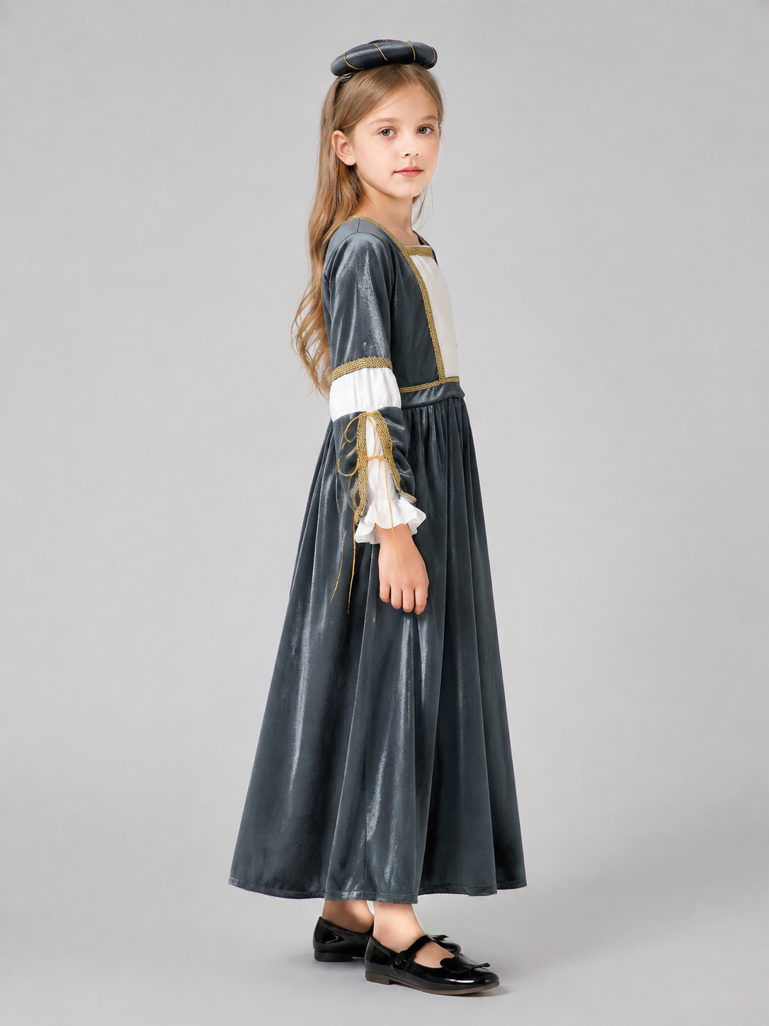 Medieval Carnival Dress with Head Accessory side view