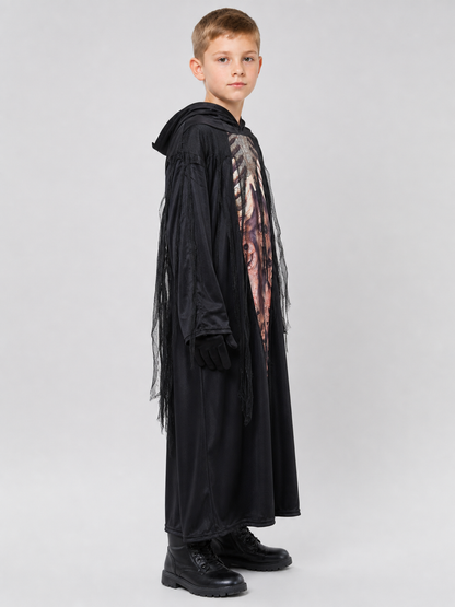 Gothic Hooded Skeleton Costume for Halloween