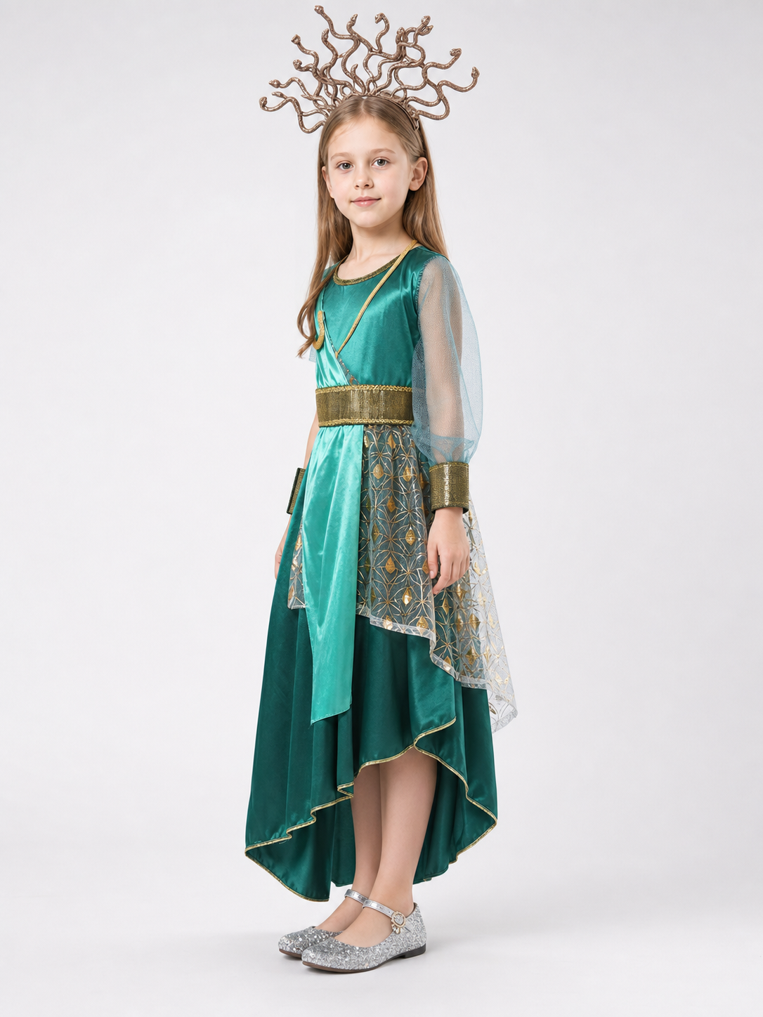 Medusa costume dress with headpiece for parties