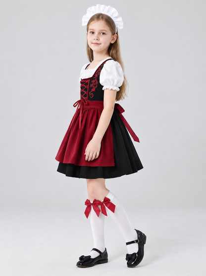 Kids' Bavarian-Style Dirndl Costume with Apron