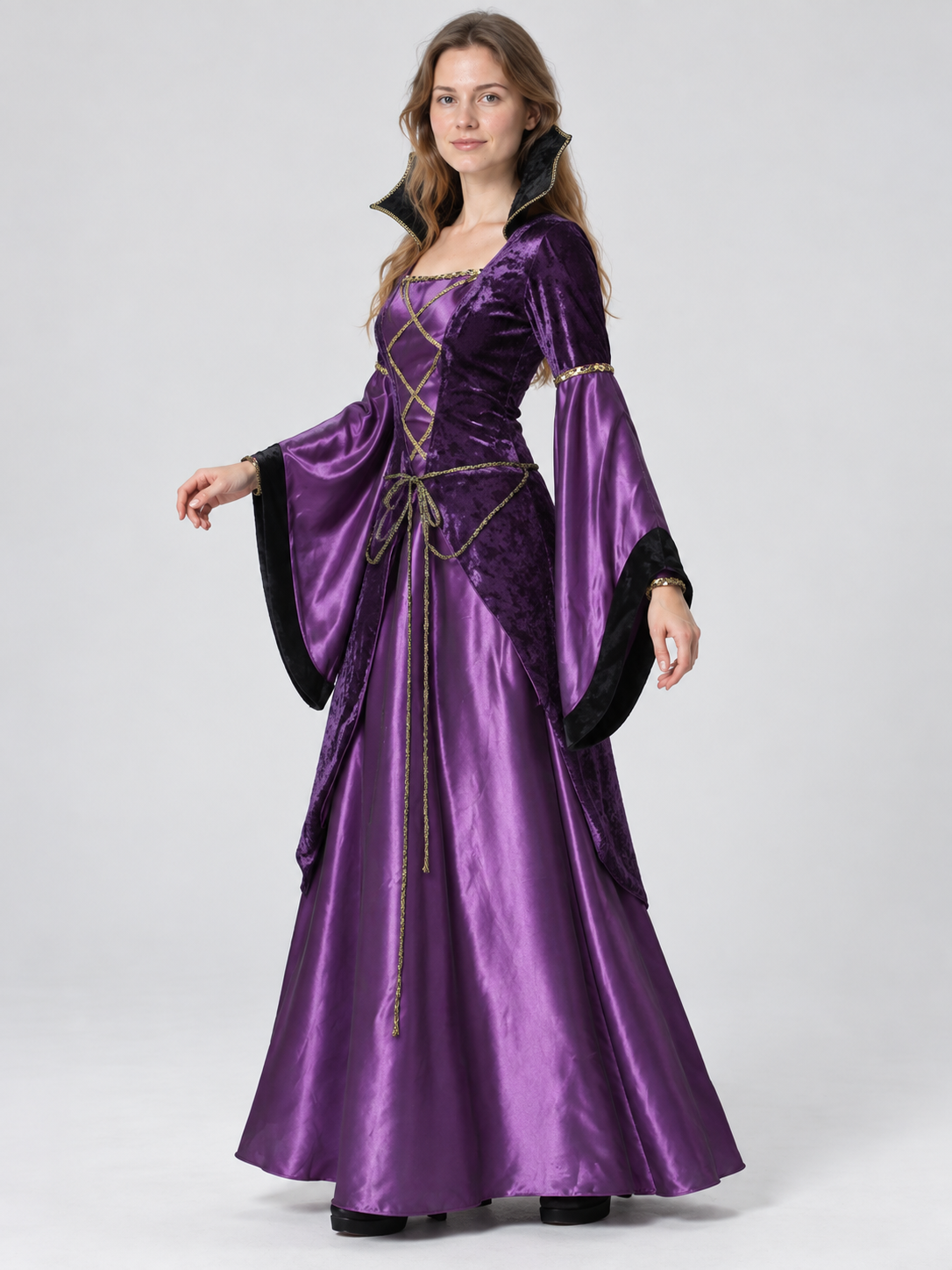 Vampire Halloween Costume with Purple Dress