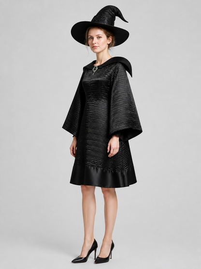 Halloween Witch Costume with Horned Hat side view
