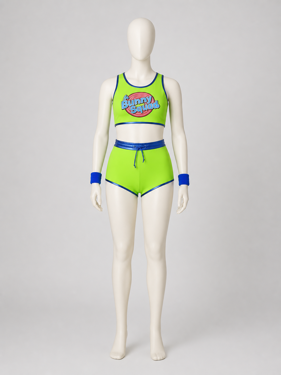 Bunny Squad Athletic Set, Neon Top and Shorts side view