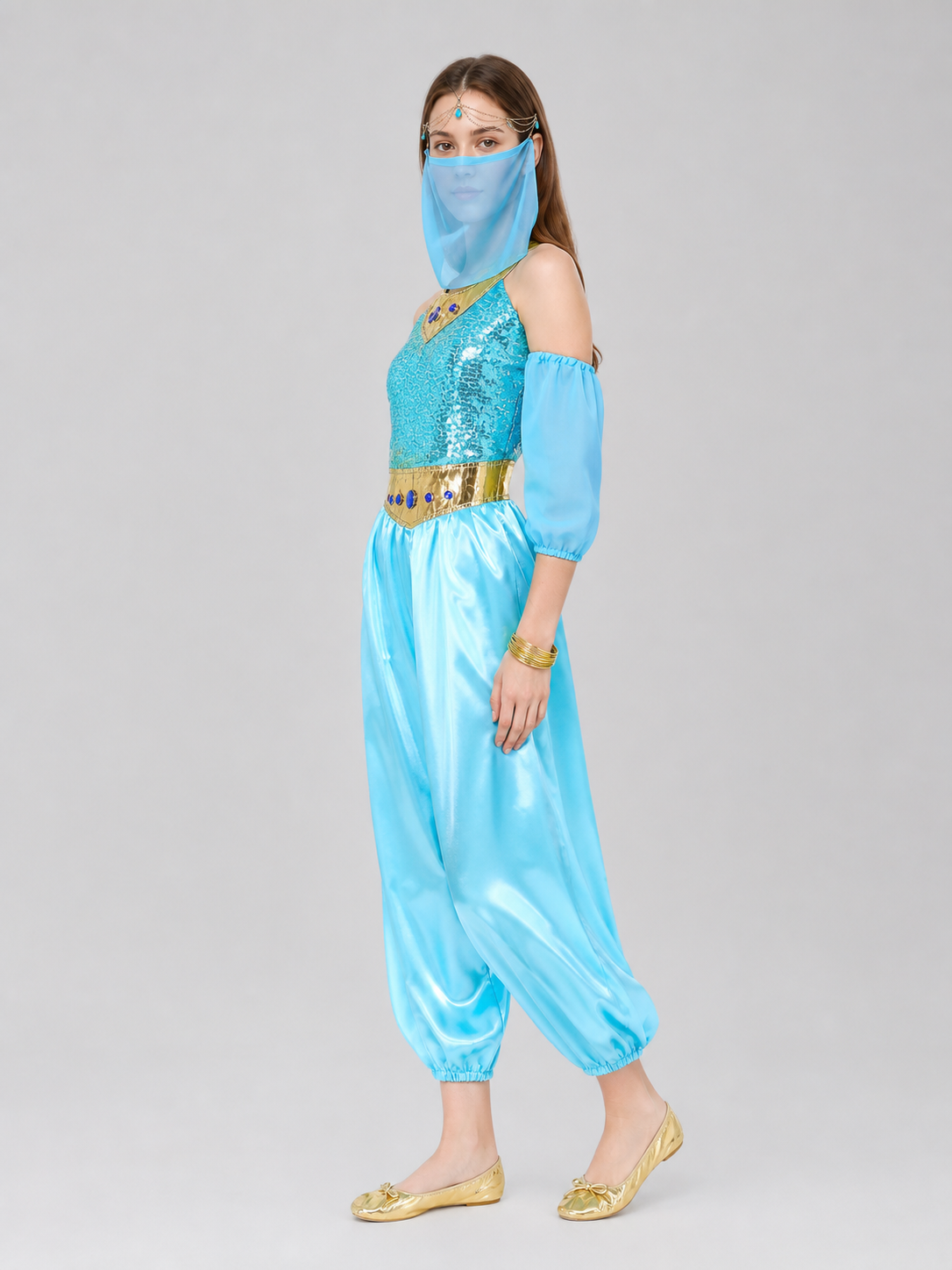 Arabic-Style Princess Costume with Veil side view