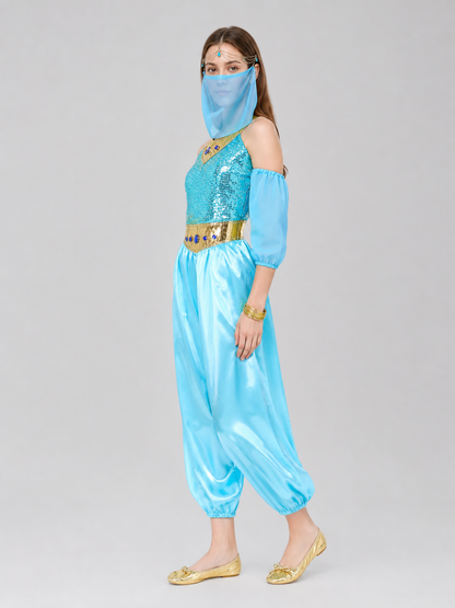 Arabic-Style Princess Costume with Veil side view