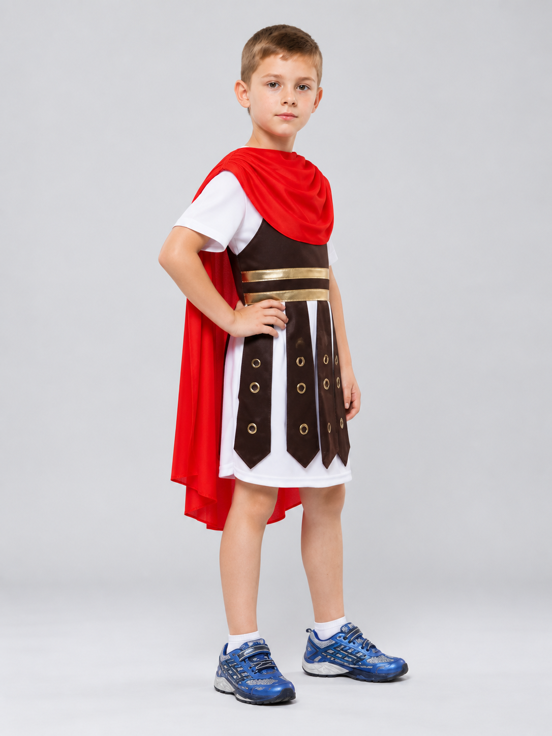 Children’s Roman Warrior Costume with Red Cape