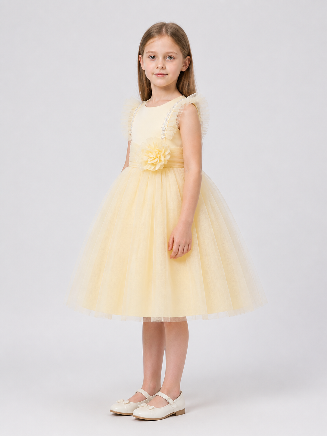 Formal Tutu Dress with a Multilayer Tulle Skirt side view