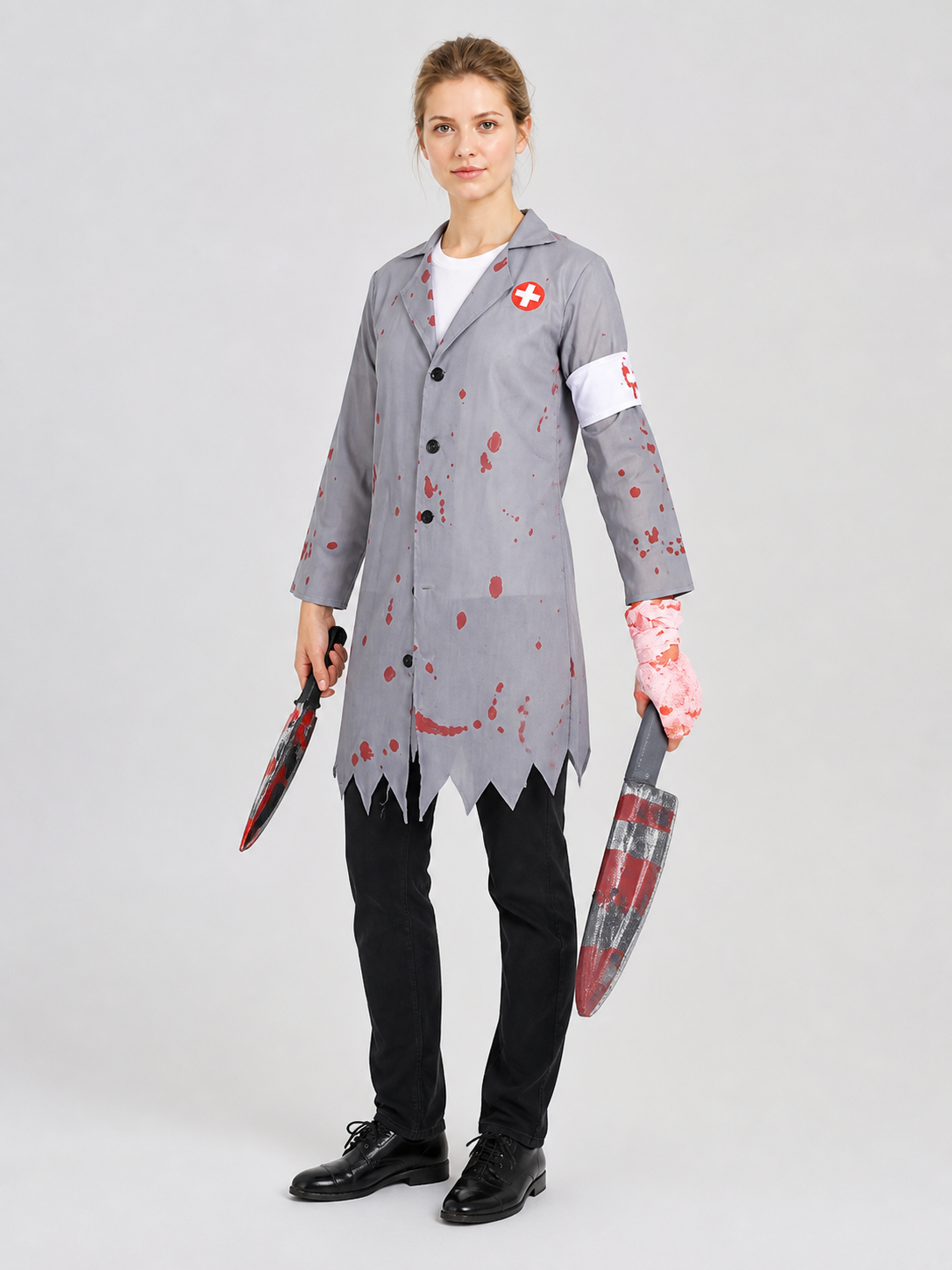 Scary Doctor Costume with Blood Stains for Halloween side view