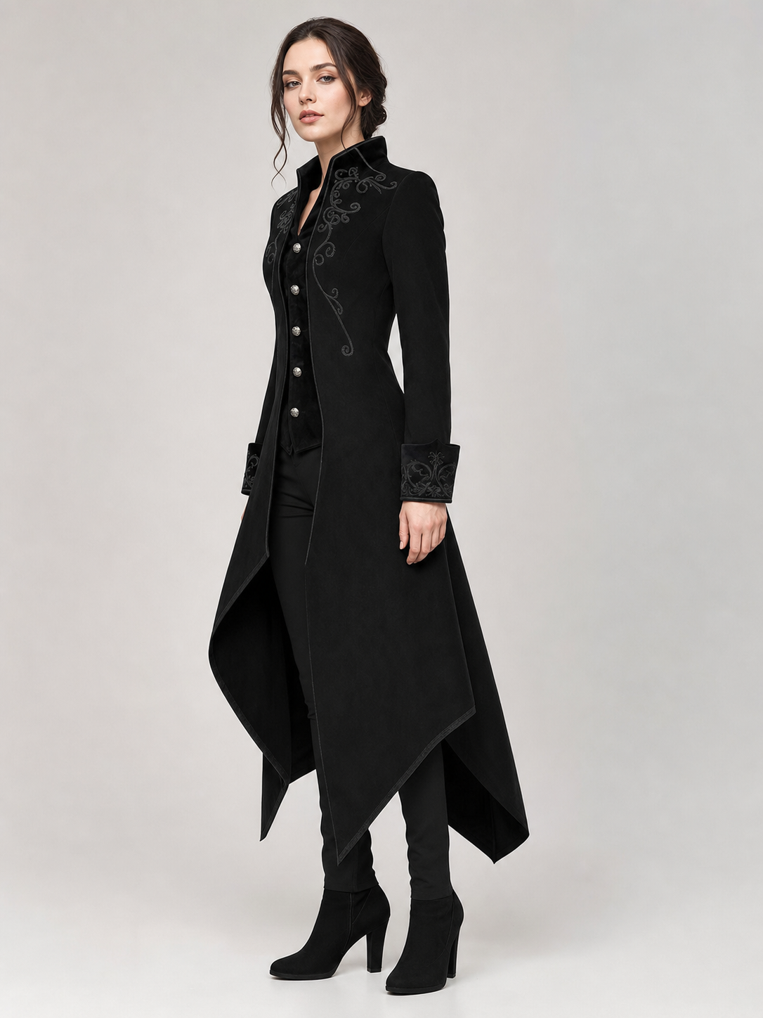 Carnival Gothic Frock Coat with Embroidery