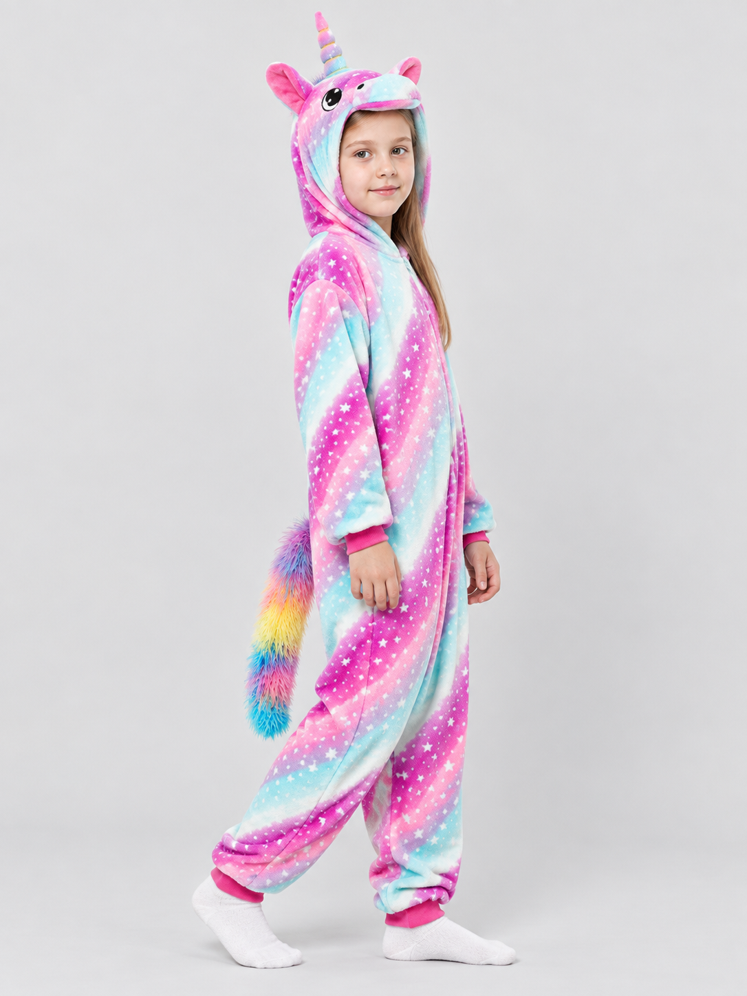 Unicorn Kigurumi Pajama with Gradient and Star Print