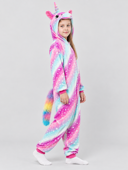 Unicorn Kigurumi Pajama with Gradient and Star Print