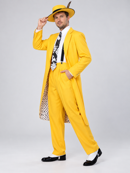 Cosplay Costume: Yellow Coat, Pants, Hat, Tie