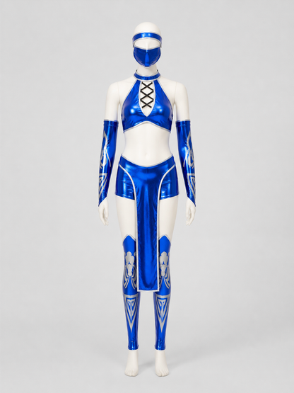 Mortal Kombat Cosplay Costume, Blue Set side view