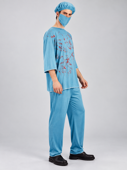 Bloody Doctor Halloween Costume: Shirt, Pants, Mask