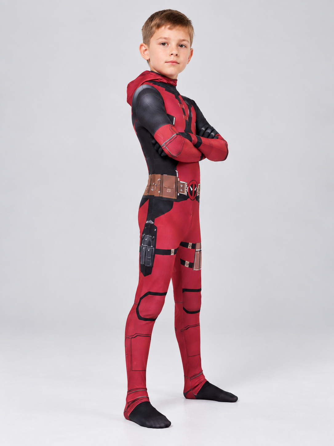Red and Black Cosplay Costume with Mask