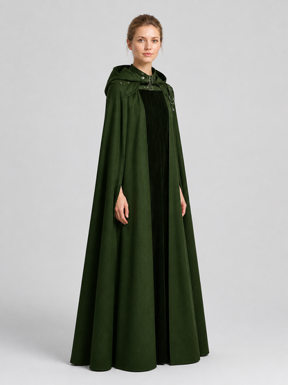 Vampire Halloween Cosplay Cloak, Black, with Hood side view