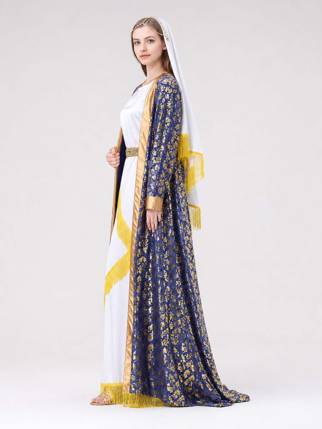 Carnival Costume: Long Dress with Cape and Veil