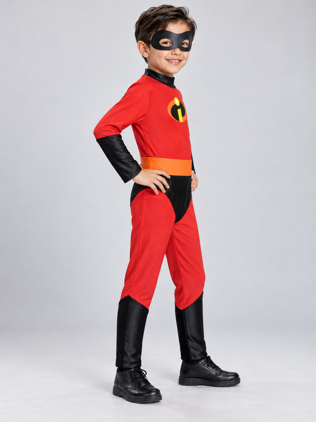 Kids' Superhero Costume Red with Mask and Belt