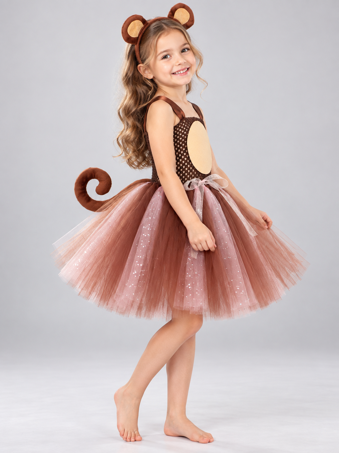 Kids' Monkey Carnival Costume with Tail and Headband