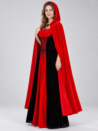 Adult Vampire Costume for Halloween with Cape and Dress