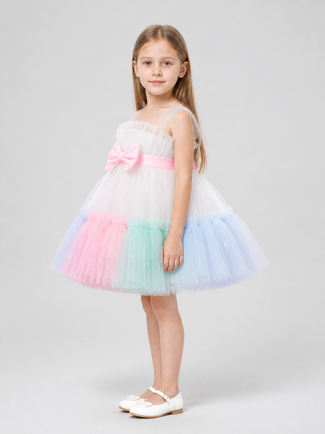 European Princess Strapless Tutu Dress for Weddings side view