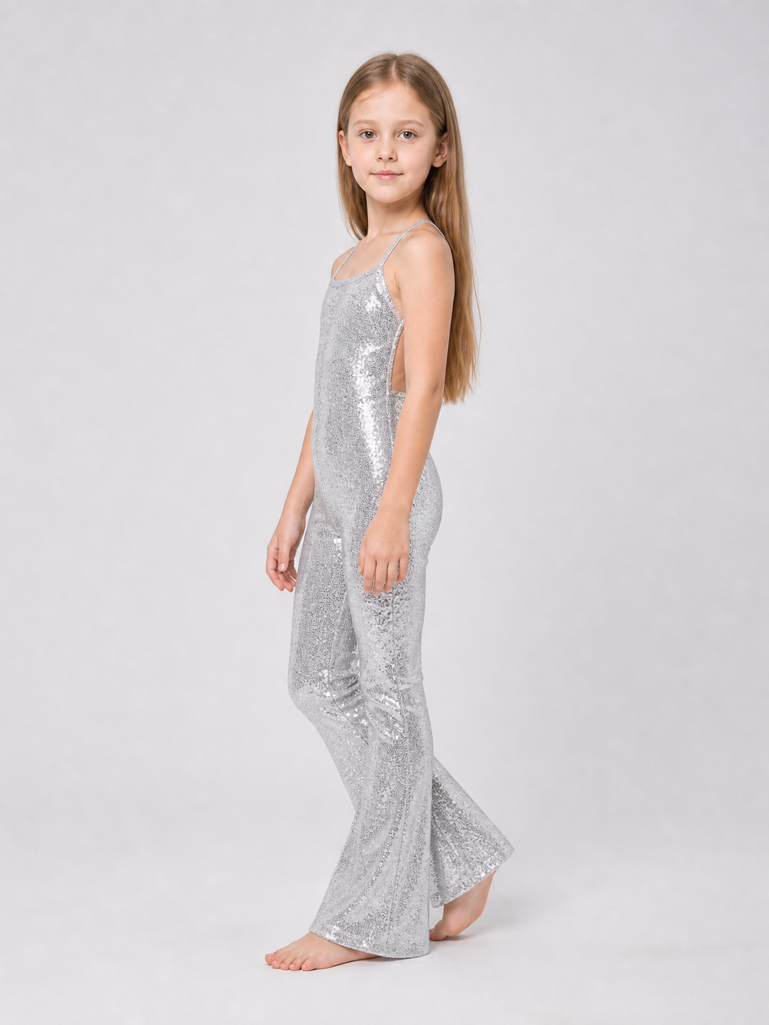 Silver Barbie Sequin Stage Jumpsuit