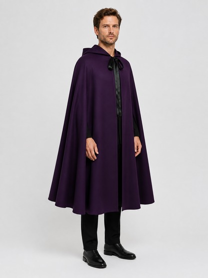 Medieval Dark Death Cloak with Hood for Cosplay side view