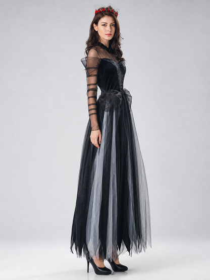 Gothic Witch Costume Dress with Full Skirt
