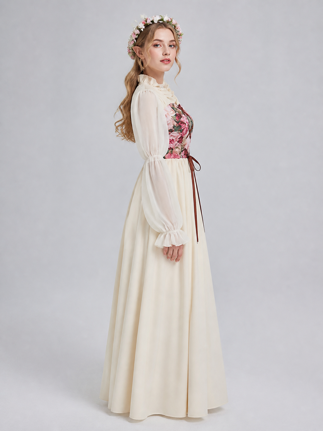 Medieval Dress with Corset Lacing side view