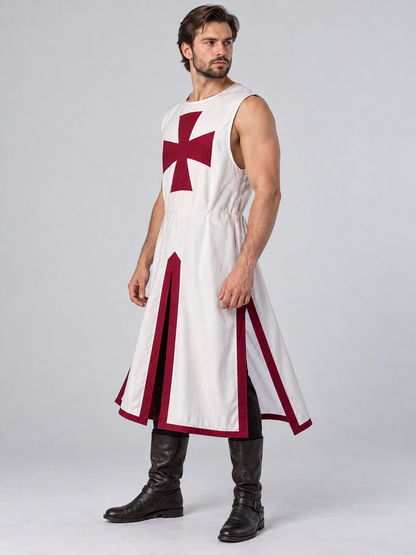 Medieval Crusader Tunic White with Cross