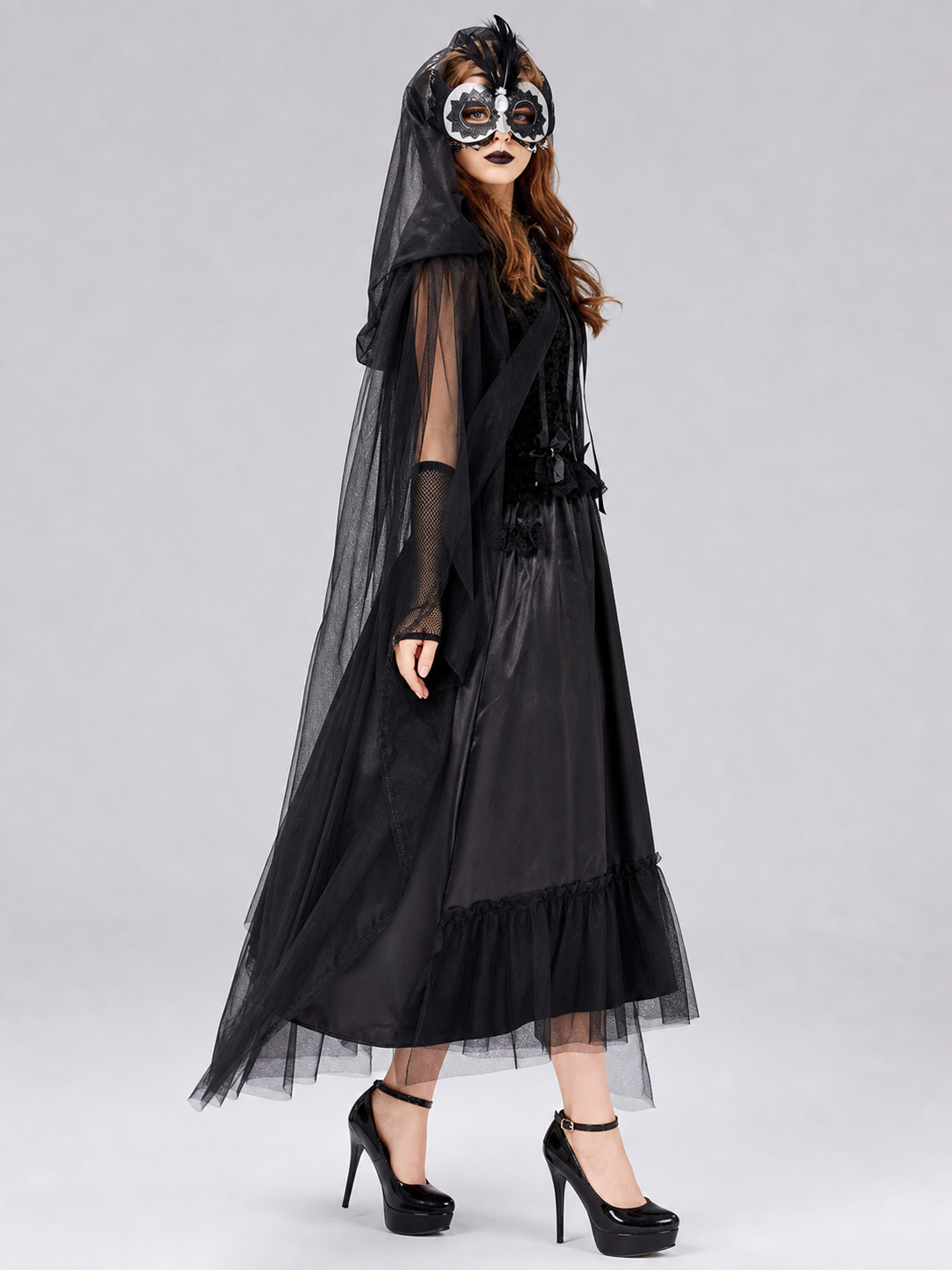 Vampire Costume with Dress and Cape, Gothic Look