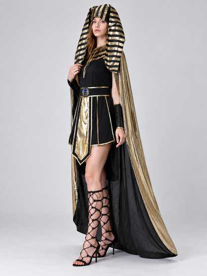 Egyptian Carnival Costume with Cape and Belt side view