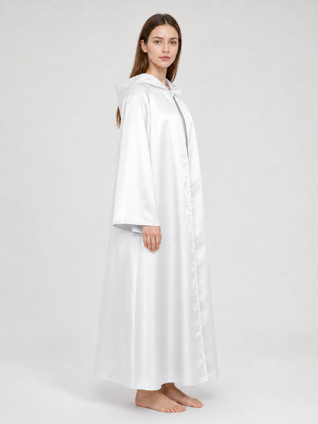 White hooded robe for Jedi cosplay