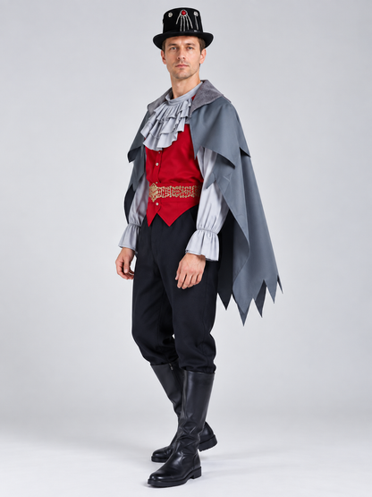 Vampire Costume: Cape, Vest, Hat