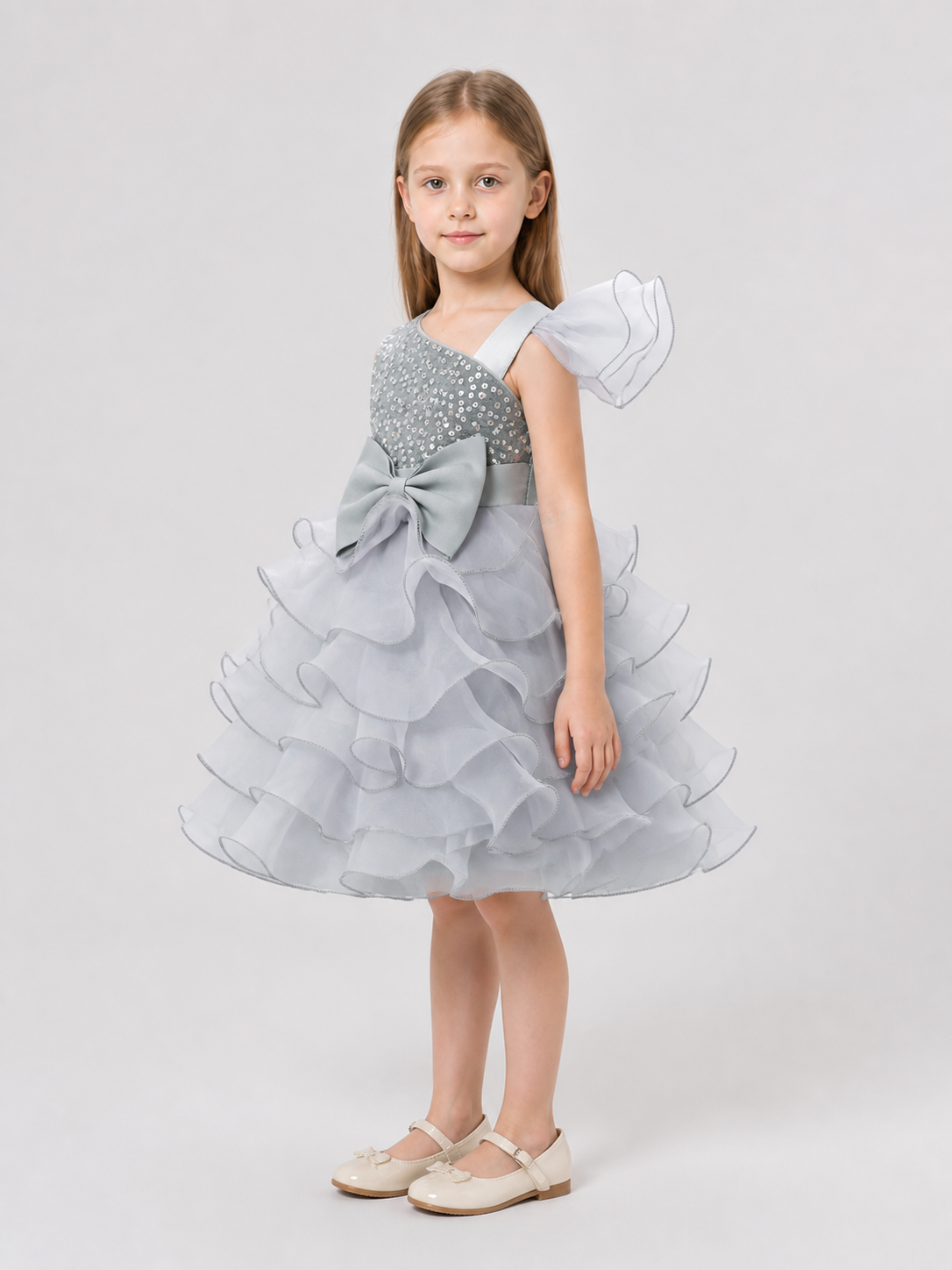 European Princess Dress with Bow for Birthdays side view